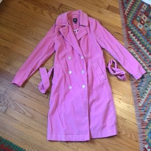 BDG Bubblegum Pink Corduroy Trench Coat